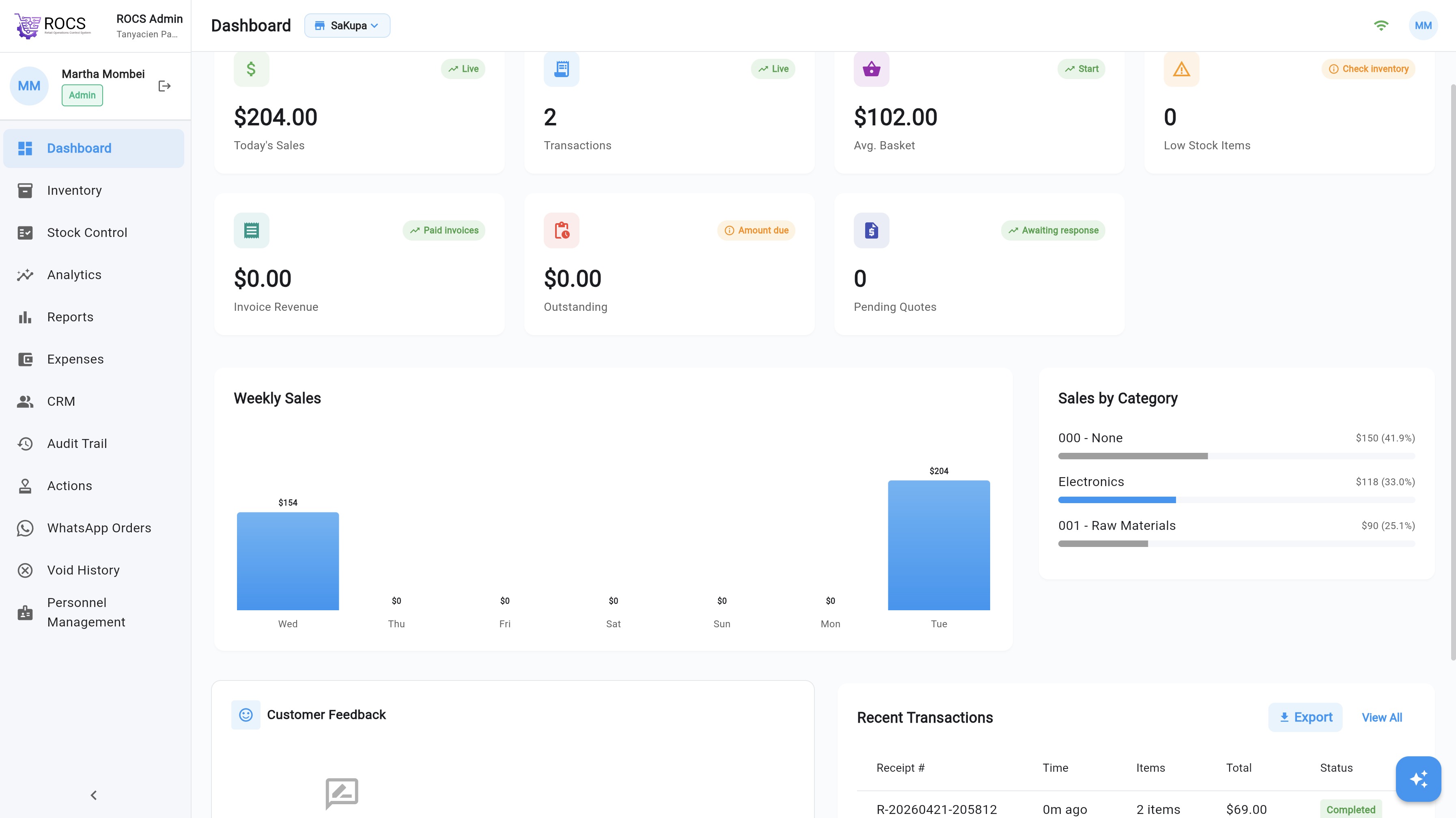 ROCS Admin Dashboard