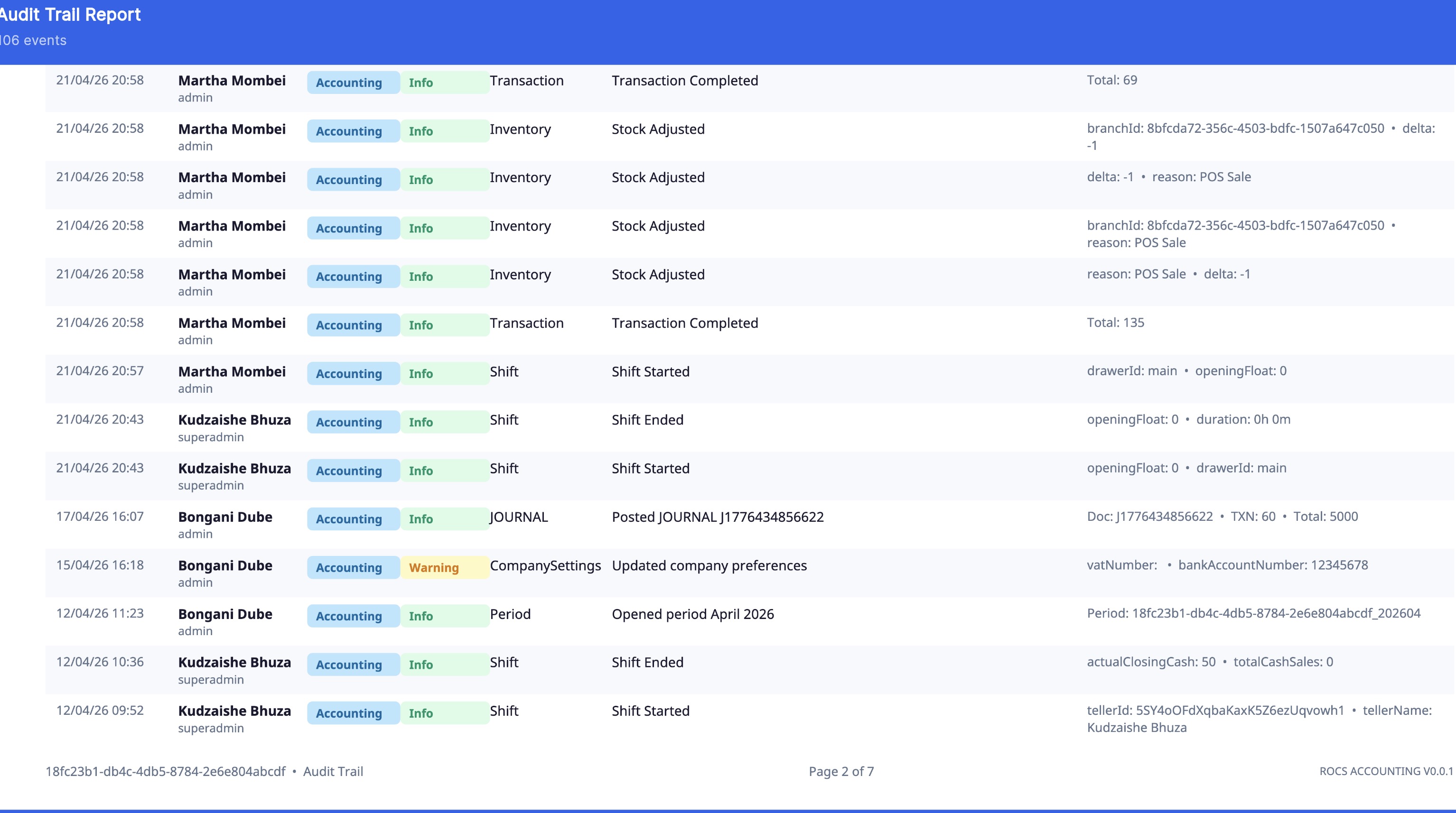 Account Transactions