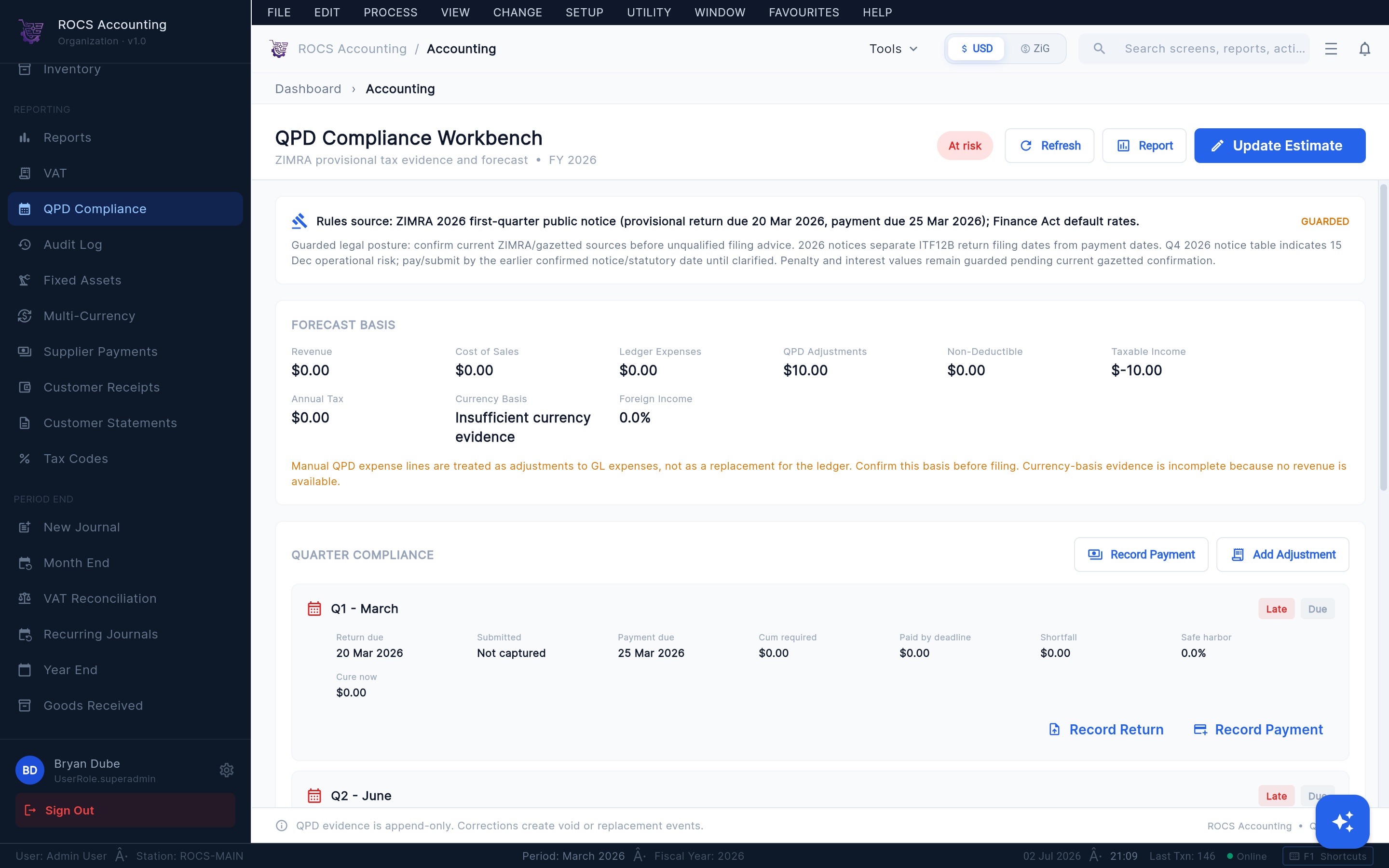 QPD compliance workbench